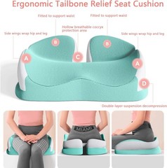 Ergonomic Rectangular Seat Cushion for Tailbone Pain Relief and Comfort