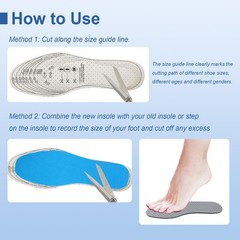 5 Pairs Unisex Breathable Cushioning Shoe Insoles UK 2 to 11, Black, White