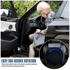 15 Inch Black Swivel Seat Cushion 360 Degree Rotating Chair Assist Comfort