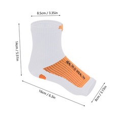 White and Orange Sports Heel Socks Ankle Protection Foot Sleeve Support WT