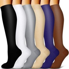 3 Pairs Closed Toe Knee High Compression Socks 15-20mmHg for Women and Men Socks