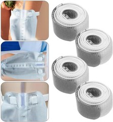 Catheter Leg Bag Straps 26” x 1” NonSlip Adjustable Reusable, 4-Pack, Grey Color