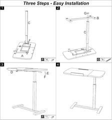 Adjustable Overbed Table with Wheels – Rolling Laptop & Mobile Desk