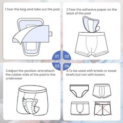 36 Count Deodorizing Incontinence Pads for Men Urine Shield Leakage Guard