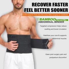 DOREIPA Abdominal Binder for Men and Women – Post Surgery & Large, Black