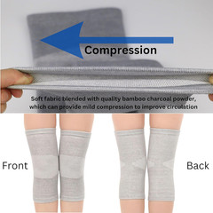 2-Pack Bamboo Knee Compression Sleeve for Men and Xx-Large, Grey