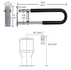 Botabay 29.5” Handicap Grab Bar Bathroom Toilet Safety HandrailsAluminum Single