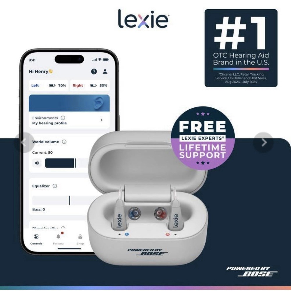 Lexie B2 Hearing Aids Powered by Bose New Open Box OTC Bluetooth Self Fitting
