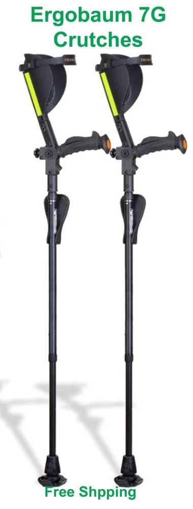 Ergobaum 7G by Ergoactives. 1 Pair (2 Units) of Ergonomic Forearm Crutches – NEW