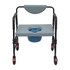 Toilet Chair Bedside Commode Chair Rolling Commode Chair w/Wheels 250kg/551.16lb