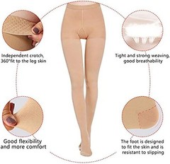 KISSLIFE 2 Pairs Compression Pantyhose Women Support Hose 20-30 mmHg Closed T…