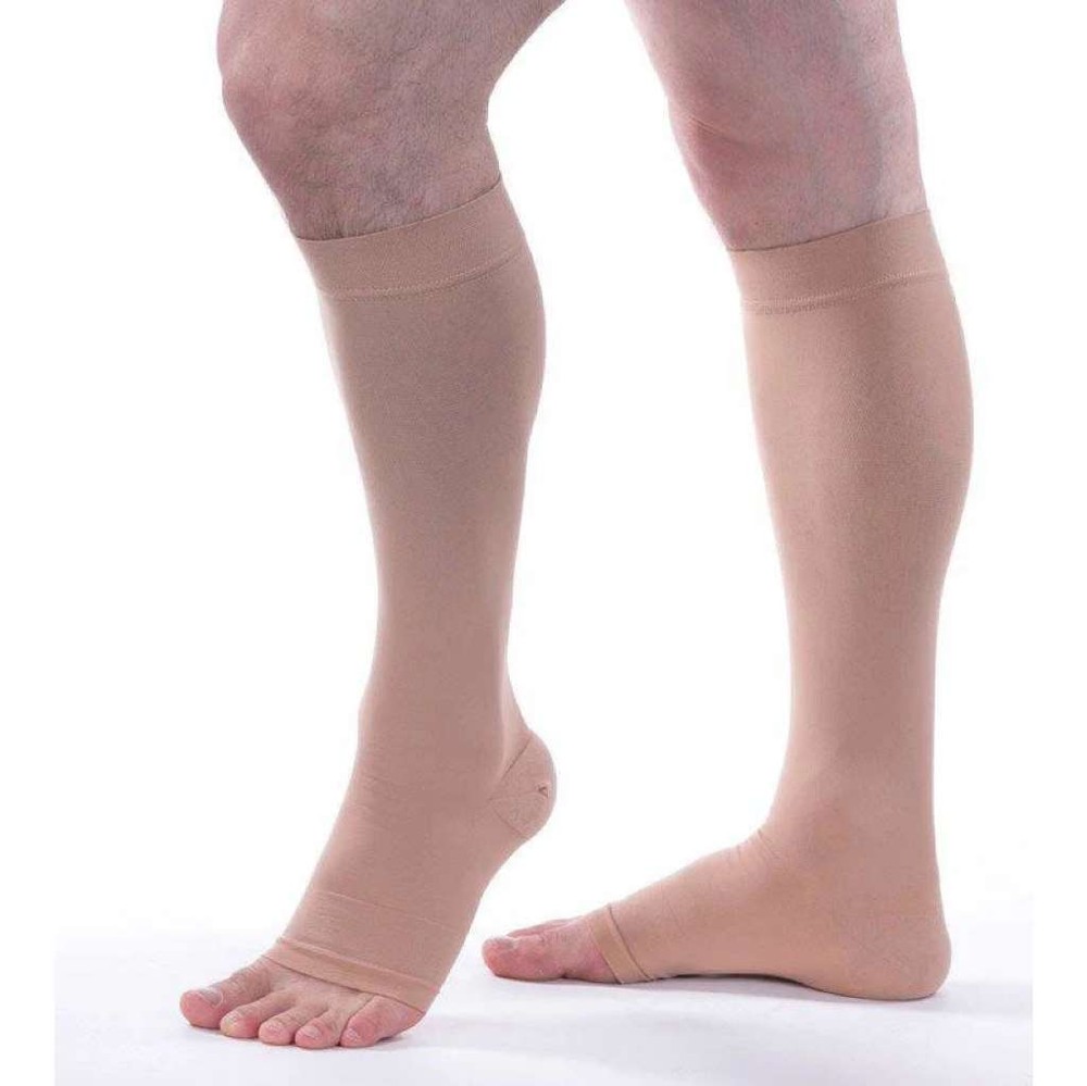 Allegro Knee Highs Open Toe Full Calf, XXX-Large 20-30mmHg (Beige)