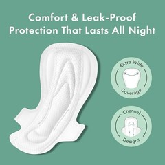 Super Absorbent Overnight Organic Cotton Pads with Leak Protection – 24 Count