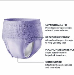 Amazon Basics Women’s Protective Underwear XXL 14 Count