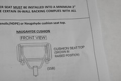 Lift Assist Rectangular Naugahyde Cushion Shower Seat Mount White Replacement