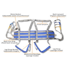 Full Body Lift Sling Hover Patient Walking Standing Aid Adjustable Waist Range