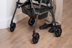 HEALTHLINE Wheels for Walker Rollator, 6 inch Pair, Black/ (2)/ (Front)……