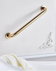 9-Inch Grab Bar for Hotel/Motel/Home Shower Safety, Solid Brass, Polished Gol…