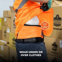 High Visibility Back Support Brace, 8″ Spandex Belt, Removable Straps, Comfort F
