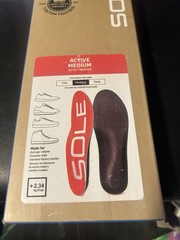 SOLE Active Medium Orthotic Insoles with Met Pad Red Size M 8,W 10 – New