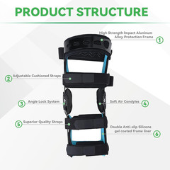 Adjustable Hinged Knee Brace for ACL MCL PCL Sports Injuries – XL Left