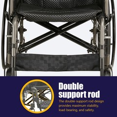 Aluminum Alloy Transport Wheelchair. 20″ Seats. With front and Rear Locking Hand