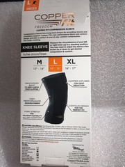 Lot of 2 -Copper Fit The Original Compression Sleeves 1 Knee Sleeve (L) UNISEX