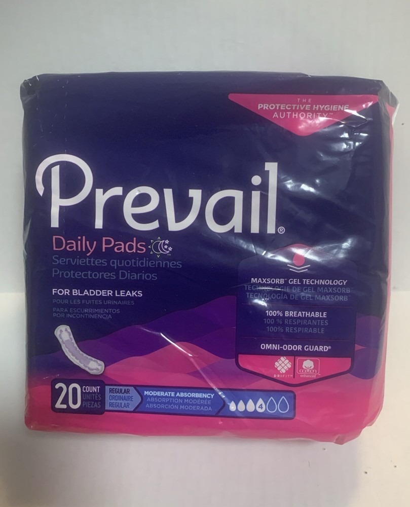 Prevail Daily Pads 20 Count Package new