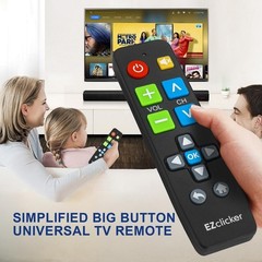 Big Button TV Remote for Seniors Universal Compatibility Easy to Use Black