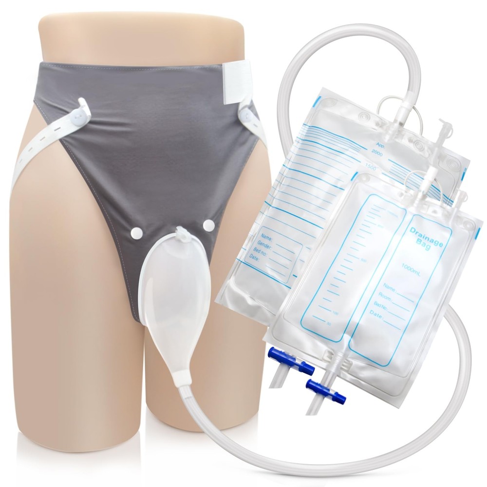 Condom Catheters for Elderly Men Age 80, External Catheter with 2 Urine Colle…