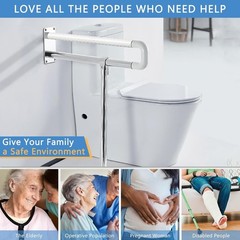 Sturdy Toilet Grab Bar 29.5 Inch Anti Slip Handicap Grab Bar Wall to Floor