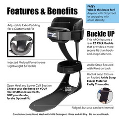 AFO S-Type – Drop Foot Stabilizer, Moldable, Trimmable, Lightweight Polyethylene