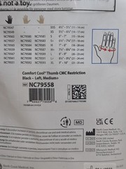 Comfort Cool Left Hand Size Medium+ Black Thumb CMC Restriction Splint New