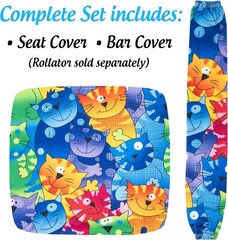 Top Glides Universal Soft Rollator Walker Seat and Backrest Blue ONLY Covers NEW