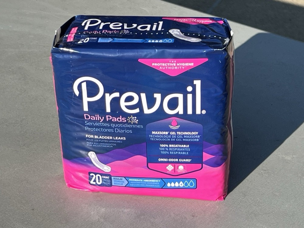 Women’s Prevail Daily Pads for Bladder Leaks 20 ct 4-Moderate Absorbency