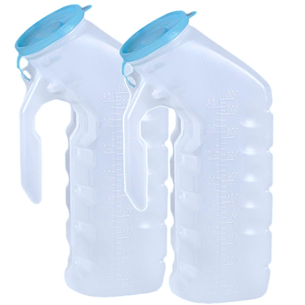 Glow in The Dark Male Urinal Portable for Hospital Travel 32oz 2 Pack