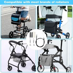 14Pcs Brake Cable Drive Rollator Replacement Parts, Brake Cable Parts for Walker