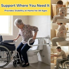 26-Inch Foldable Toilet Grab Bar – 90° Flip-Up Design, Premium 304 Stainless