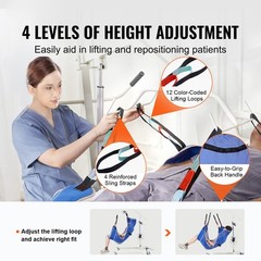 Uimoso Full Body Patient Lift Sling Commode Opening Medical Aid Sling M-Size