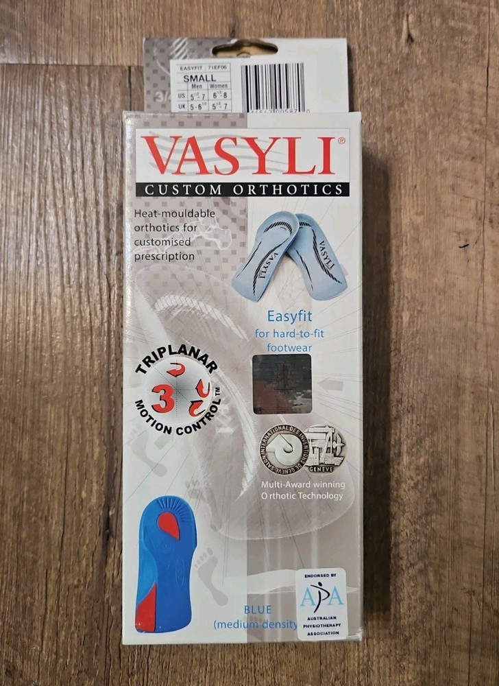 VASYLI Custom Easyfit Orthotics, Size SMALL – Density Medium – 71EF06 – NEW!