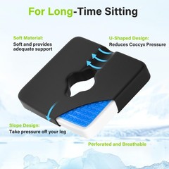 Comfortable Black Wheelchair Cushion Set – 18”x16” for Ultimate Relief & Support
