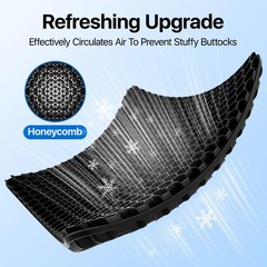 Gel Seat Cushion, Cooling Thick Big 18.9 x 17.7 x 1.6 inches, Black