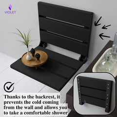 Teak Wood Folding Bath Seat – Wall Mount, Hidden, Waterproof, Handmade Design