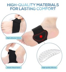 Adjustable Non-Slip Arch Support Wraps – 2 Pack, Soft Elastic Design