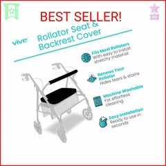 Vive Rollator Walker Seat and Backrest Covers – Removable and Washable Accessori