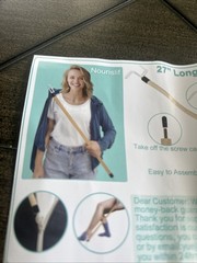 Nourislif new 27 inch long dressing stick with dressing, hook, and socks removal