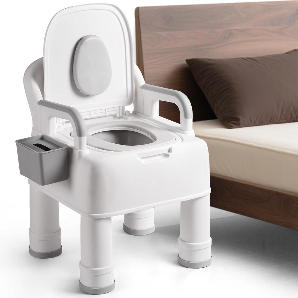 Zurcheel Bedside Commode for Seniors Portable Commode Chair 700lbs Heavy Duty