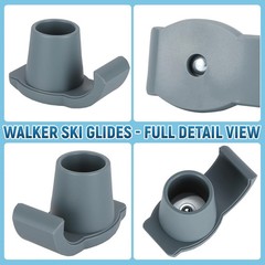 Walker Ski Glides for Folding Walkers – Universal Walker Glide Caps & Sliders, W