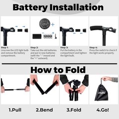 Ergonomic LED Walking Cane with Wrist Strap