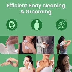 No Rinse Bathing/Shower Wipes Unscented Body Wipes Bamboo & aloe-240/1440 CT-FPN